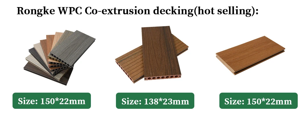 New Design Solid WPC Decking Hard Wearing Weather Resistant Wood Texture Co-Extrusion Plastic Composite Deck