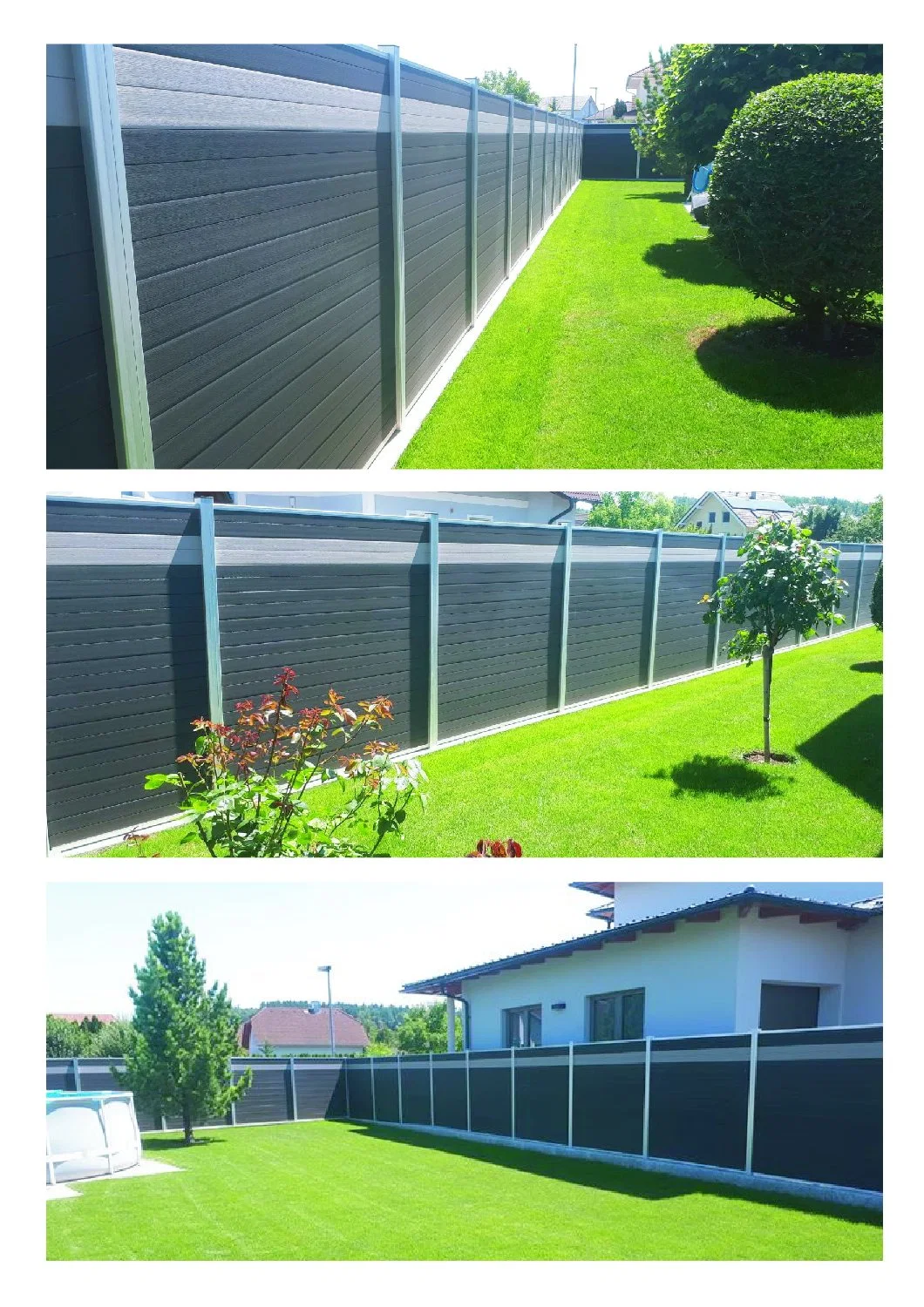 Waterproof Aluminium Post Wood Plastic Composite Fence WPC DIY Construction Garden Yard Fencing
