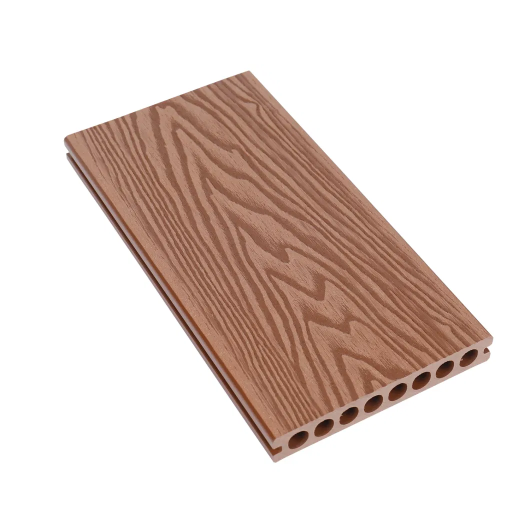 Waterproof Fire Rated 3D Embossed Hollow Profile Outdoor Swimming Pool Garden Terrace WPC Material Flooring Timber Board Wood Plastic Composite Decking